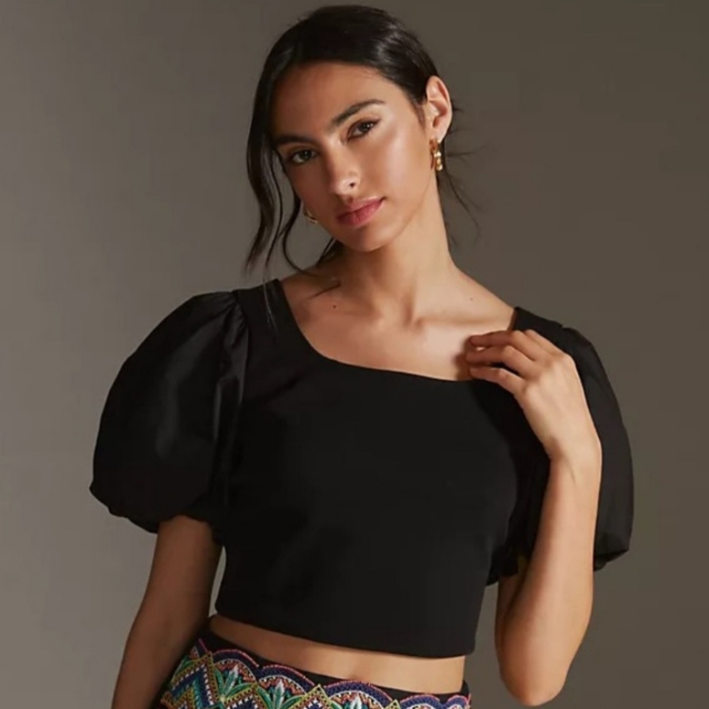 Vici elegant Black Puff Sleeve Top